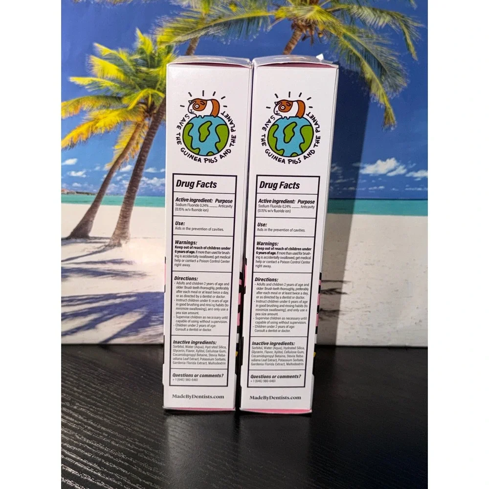 Made By Dentists Kids Cheetah Dust Strawberry Toothpaste 4.2oz 2pk ADA Accepted